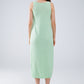 Sleeveless knitted Maxi Green Dress With Side Slit