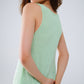 Sleeveless knitted Maxi Green Dress With Side Slit