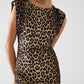 sleeveless leopard print Spandex dress