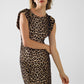 sleeveless leopard print Spandex dress