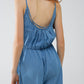 Sleevless Tencel Denim Jumpsuit With Elastic Waist