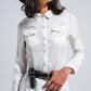 Q2 Slim denim shirt in white