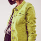 Slim denim trucker jacket in acid lime