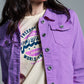 Slim denim trucker jacket in Lilac