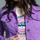 Slim denim trucker jacket in Lilac