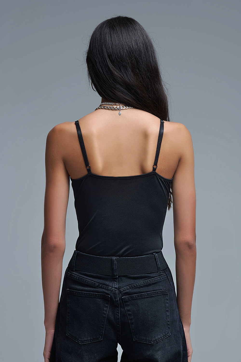 Slimming Beaded Party Body Suit in Black