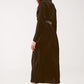 Slouchy plunge shirt maxi dress in black