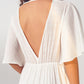 Smock V Neck Maxi Dress in White