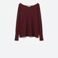 Q2 Soft knit Burgundy Sweater with sleeve button details