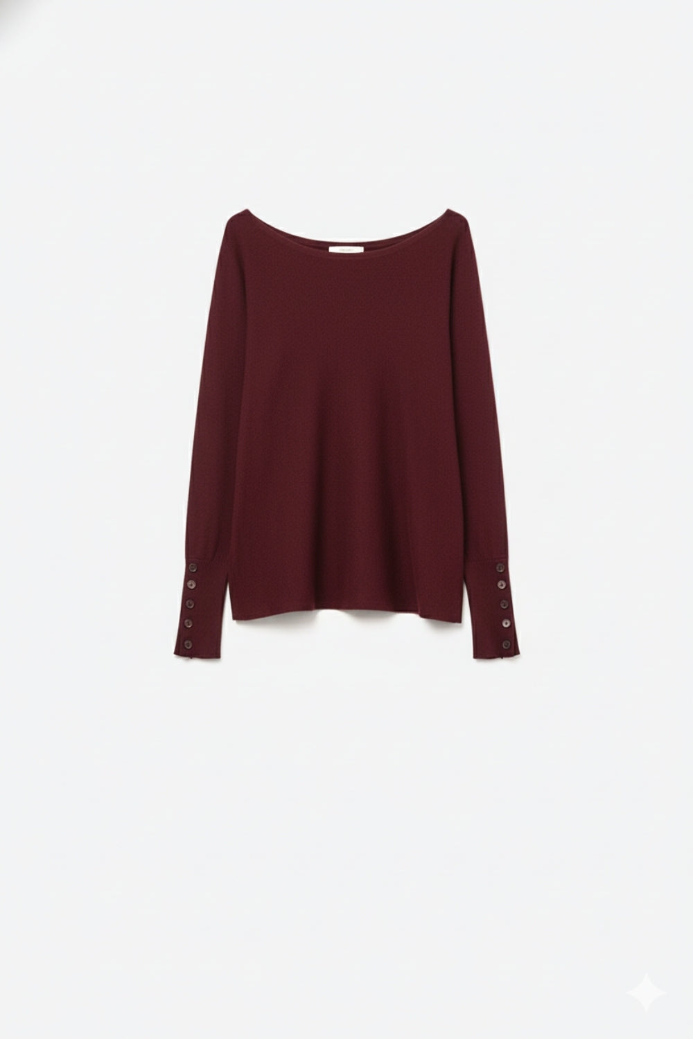 Q2 Soft knit Burgundy Sweater with sleeve button details