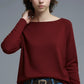 Soft knit Burgundy Sweater with sleeve button details