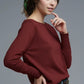 Soft knit Burgundy Sweater with sleeve button details