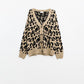 Q2 soft knit leopard print cardigan