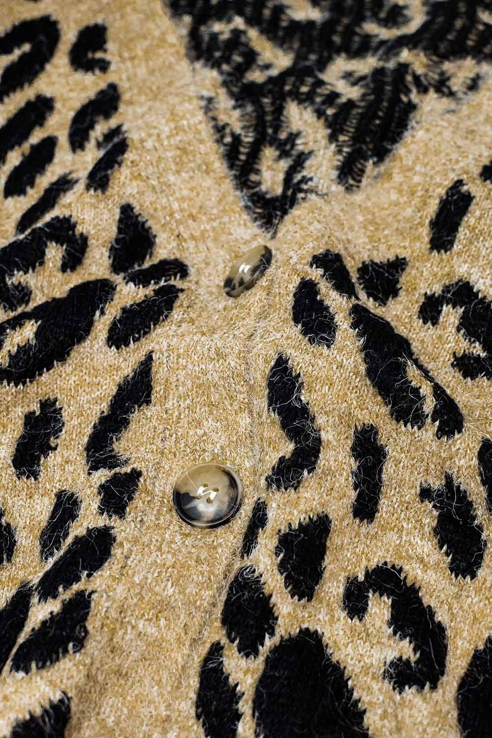 soft knit leopard print cardigan