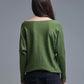 Soft knit olive green Sweater with sleeve button details