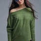 Soft knit olive green Sweater with sleeve button details