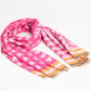 soft pink scarf with heart print