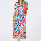 soft satin midi dress with flower print