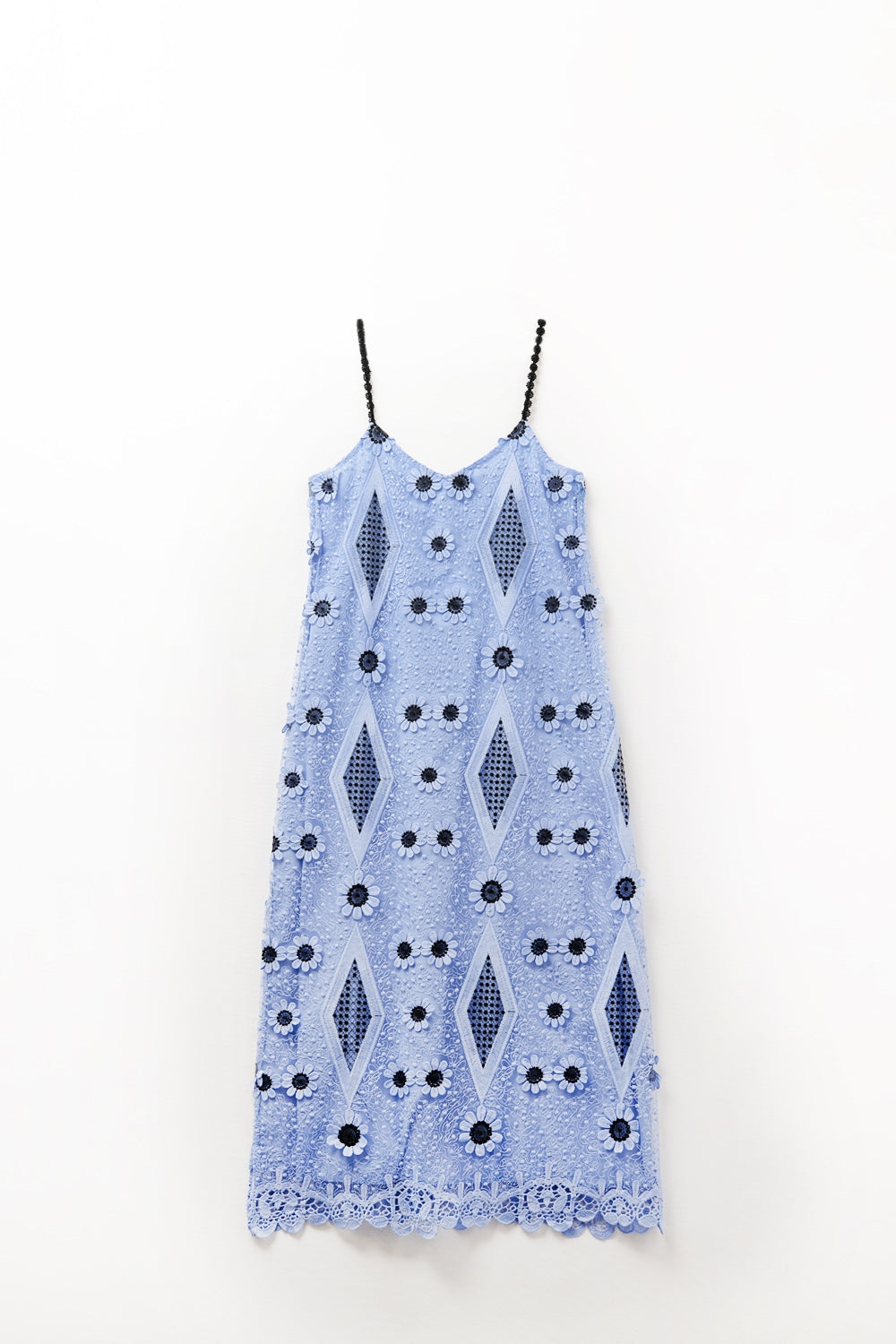 Q2 spagetti strap floral Maxi dress in blue