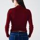 sparkeling red glitter trutle neck long sleeve Sweater