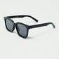 square bevel frame sunglasses in black