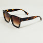 Square Chunky Sunglasses In Tortoise Shell With Degrade Lenses