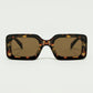 Q2 square sunglasses with brown abstract print