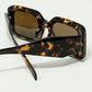 square sunglasses with brown abstract print