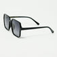 Square sunglasses with high gloss frame in black