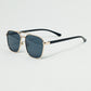 Squared Metal Sunglasses in Black Smoke Lens