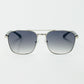 Q2 Squared Metal Sunglasses in Gray Smoke Lens