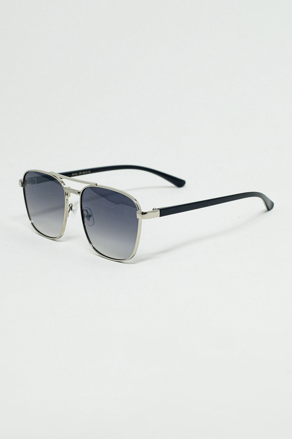 Squared Metal Sunglasses in Gray Smoke Lens