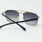 Squared Metal Sunglasses in Gray Smoke Lens