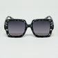 Q2 Squared Sunglasses In Black and White Grey Spot Details