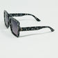 Squared Sunglasses In Black and White Grey Spot Details