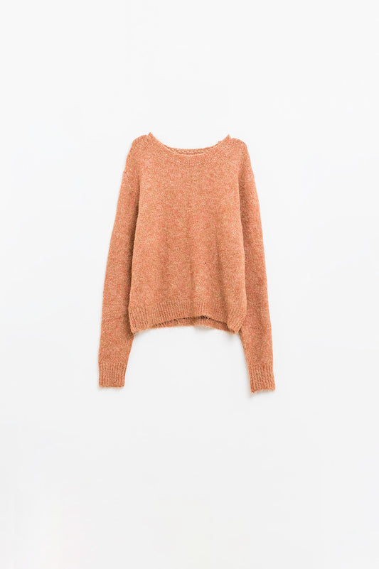 standard fit soft knit sweater in camel