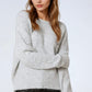 Q2 standard fit soft knit sweater in grey