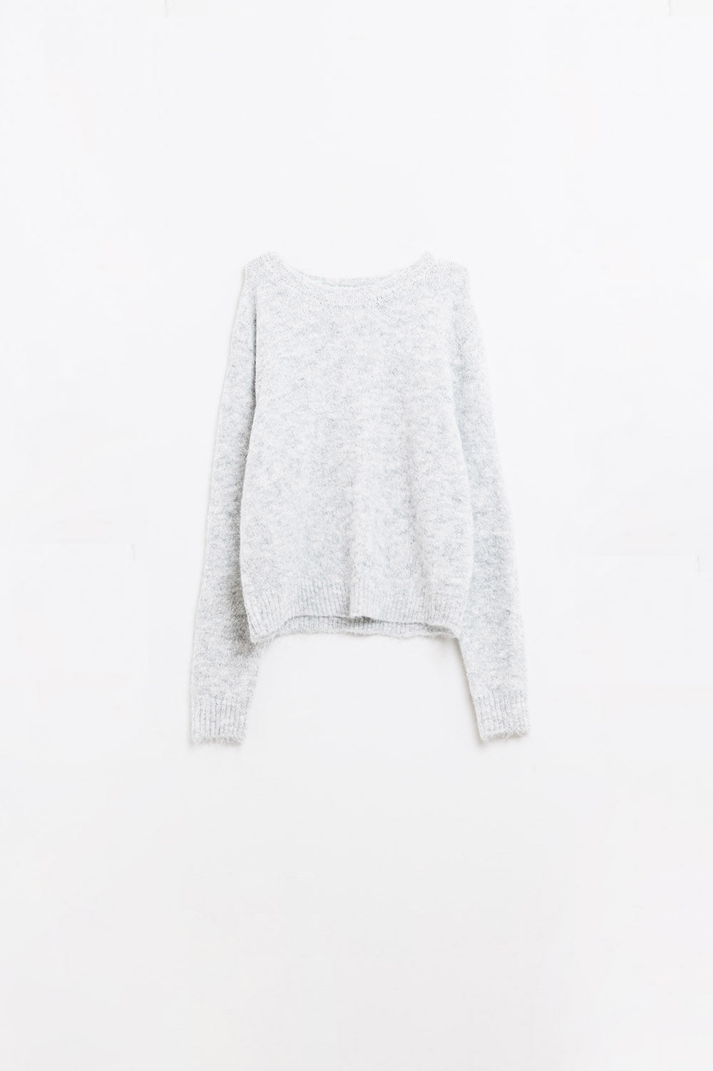 standard fit soft knit sweater in grey