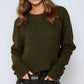 Q2 standard fit soft knit sweater in khaki