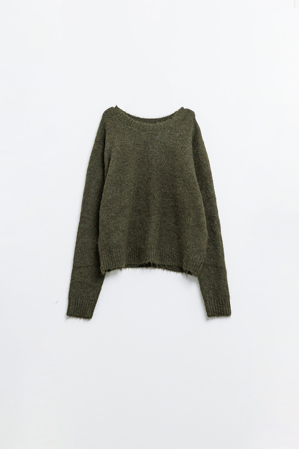 standard fit soft knit sweater in khaki