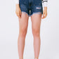 star stud embellishment denim shorts