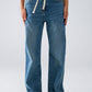 Q2 Straight Blue Jean With Drawstring