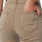 Straight Jeans With Gold Buttons At the Side in beige