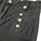 Straight Jeans With Gold Buttons At the Side in dark grey