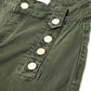 Straight Jeans With Gold Buttons At the Side in khaki