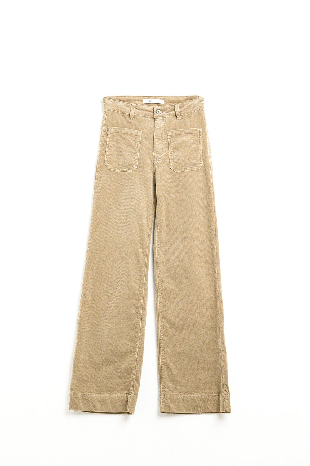 Q2 Straight Leg Corduroy Jeans in camel with pockets