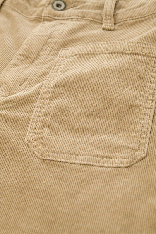 Straight Leg Corduroy Jeans in camel with pockets