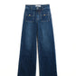 Straight Leg Jeans With Front Pockets and Button