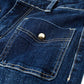 Straight Leg Jeans With Front Pockets and Button