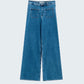 Straight Leg Jeans With Front Pockets Detail in Mid Wash